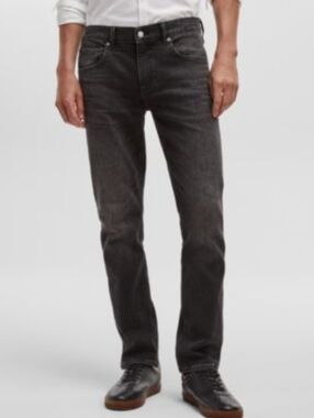 Mode of One Men's Slim Straight Leg Jeans, Black, Sz 36W 32L